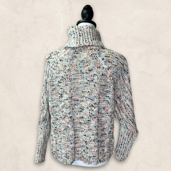 MOON & Madison Turtle Neck Cable Knit Bishop Sleeve Sweater Size XS - Picture 2 of 6